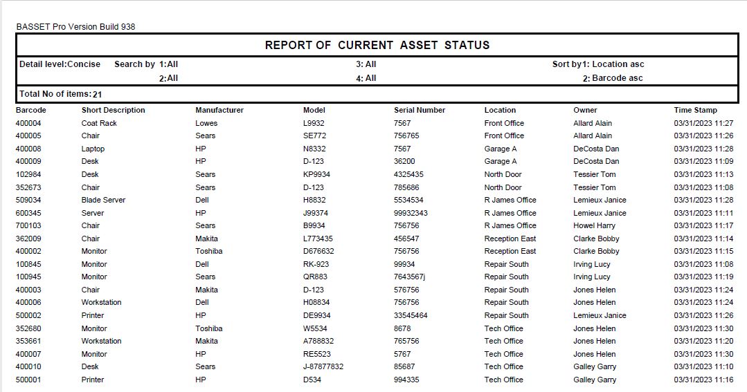 Report example